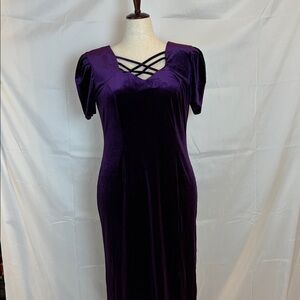 Elegant Purple Velvet Dress